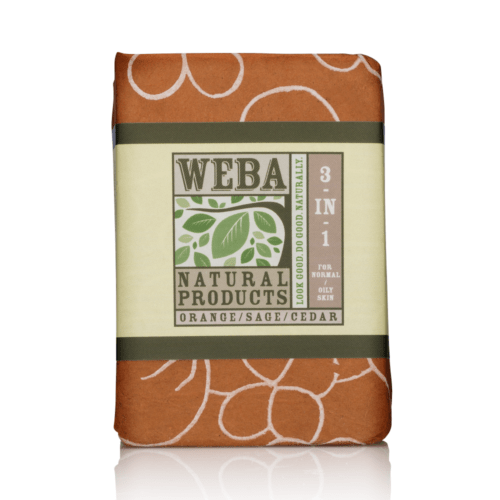 Botanical 3 in 1 bar soap with cedarwood and sage oils and calendula flowers