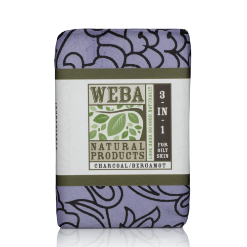 3 in 1 bar soap with activated charcoal and bergamot essential oil