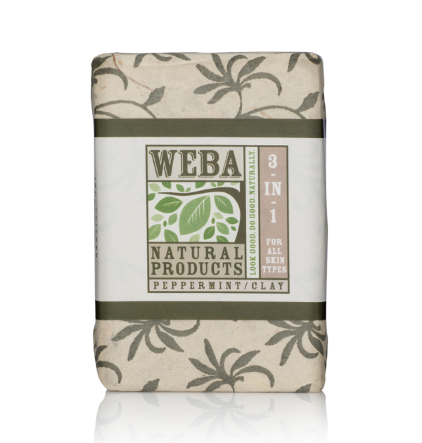 3 in 1 bar soap with peppermint oil and French green clay
